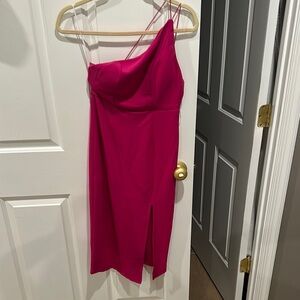 Elegant Pink One-Shoulder Dress